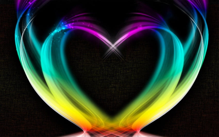 Abstract, Smoke, Rainbow, Colorful, Colourful, Heart, Iridescent HD wallpaper