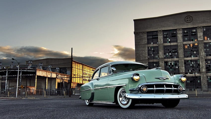 classic 53' chevy, factory, classic, yard, car HD wallpaper