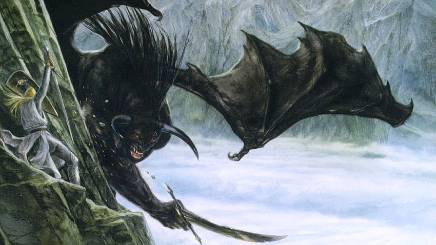 J. R. R. Tolkien, Balrogs, The Silmarillion, John Howe, Fantasy Art / and Mobile Background HD wallpaper