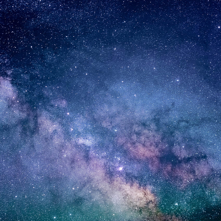 Starry space, milky way, clouds, stars , ipad pro retina, , background ...