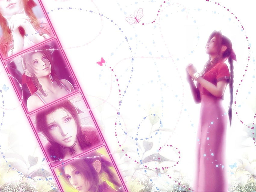 The Lady in Pink, aerith, ff7, pink, crisis core HD wallpaper