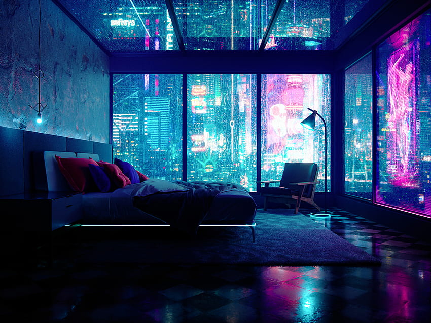CGI - Cyberpunk Hotel Room, Cyberpunk Room HD wallpaper | Pxfuel