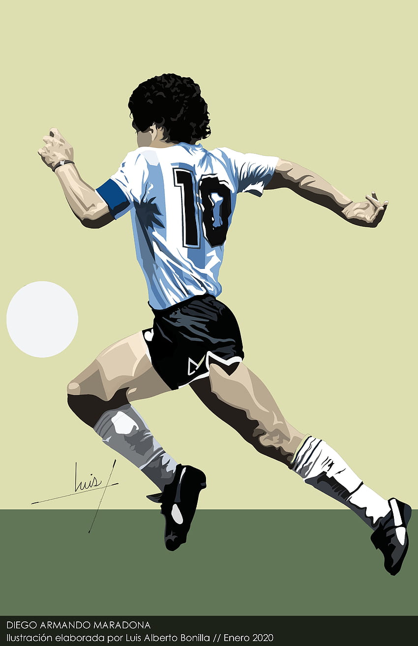 Diego Armando Maradona en 2020. de fútbol, ​​grafía de fútbol, ​​Dibujos de futbol, ​​Rip Maradona HD-Handy-Hintergrundbild