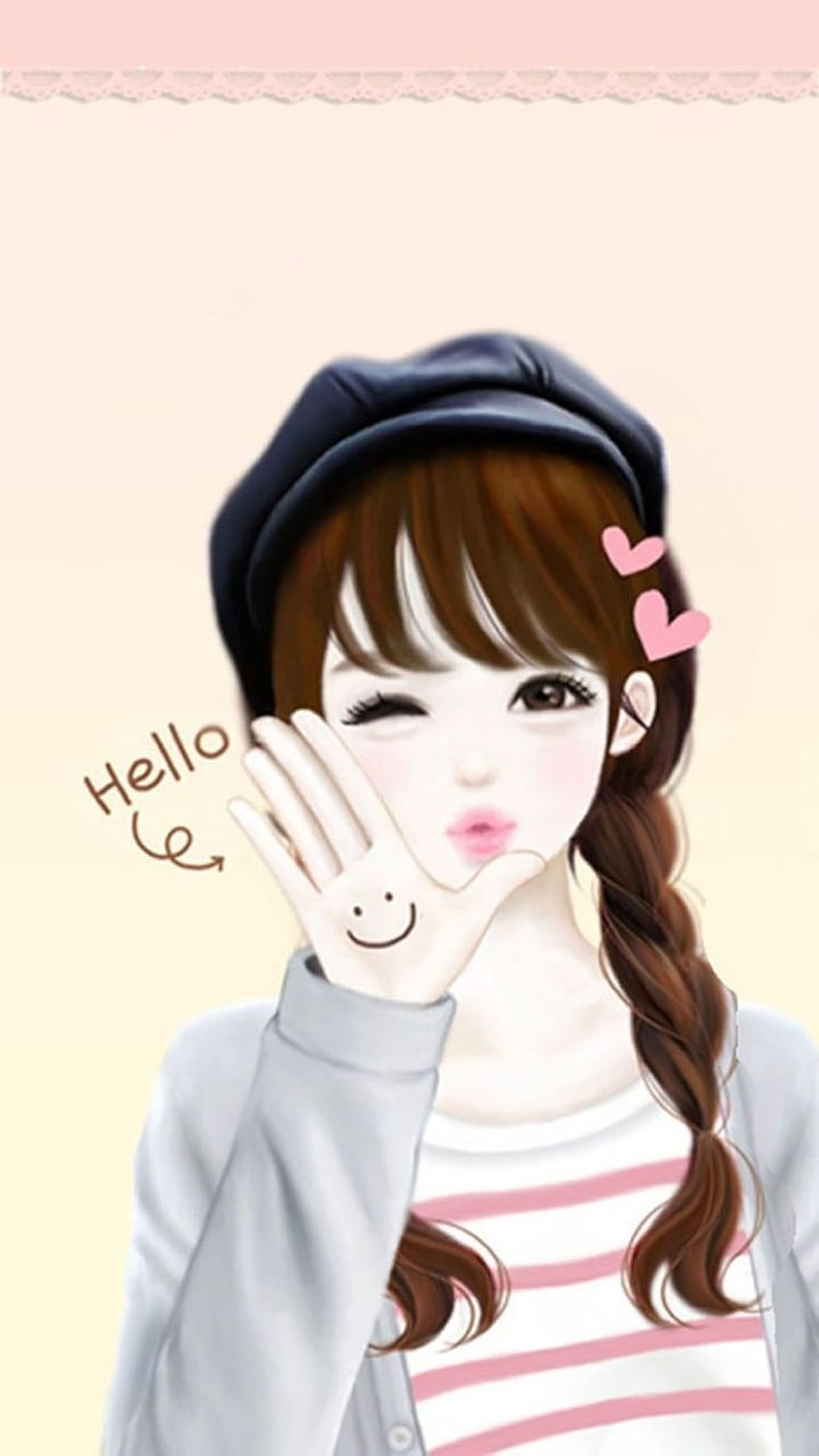 Beauty Cute Cartoon Girl, Korean Anime Girl HD phone wallpaper ...