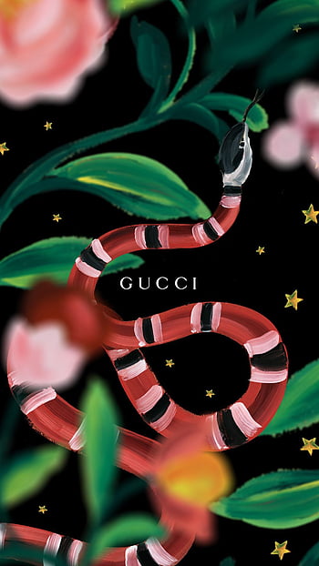 Download Gucci Coral Snake With The Supreme Logo Wallpaper