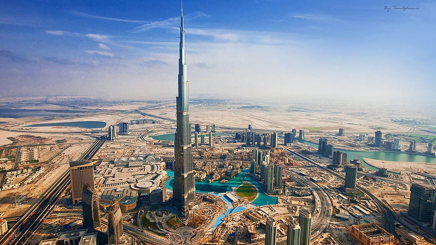 Burj Khalifa , UAE, Top View Of Black Building At The City, Dubai • For You, Burj Kalifa HD wallpaper