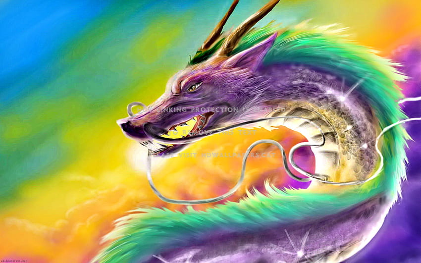 Drago cinese Fantasia astratta colorata - Drago - - teahub.io, Drago colorato Sfondo HD