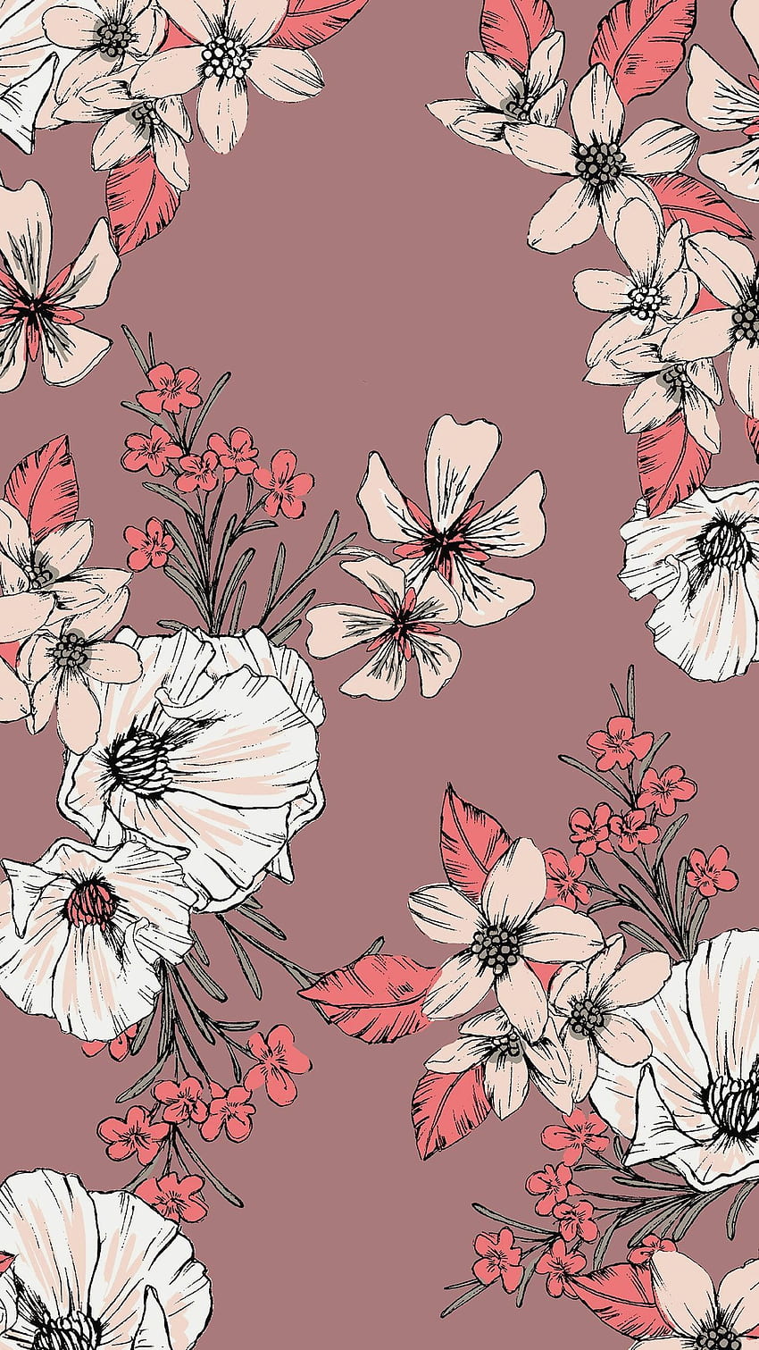 Citações do Tumblr de fundo floral, flor estética em preto e branco Papel de parede de celular HD