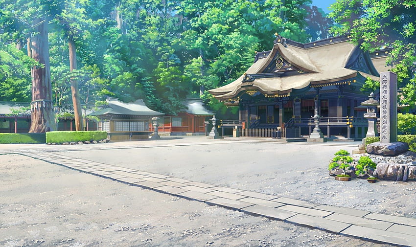 Shrine, scene, house, beautiful, beauty, nice, scenery, anime, pretty, scenic, building, , nature, home HD wallpaper