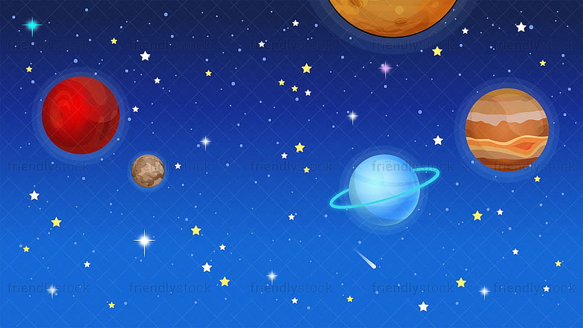 우주 클립아트, 귀여운 만화 공간 HD 월페이퍼