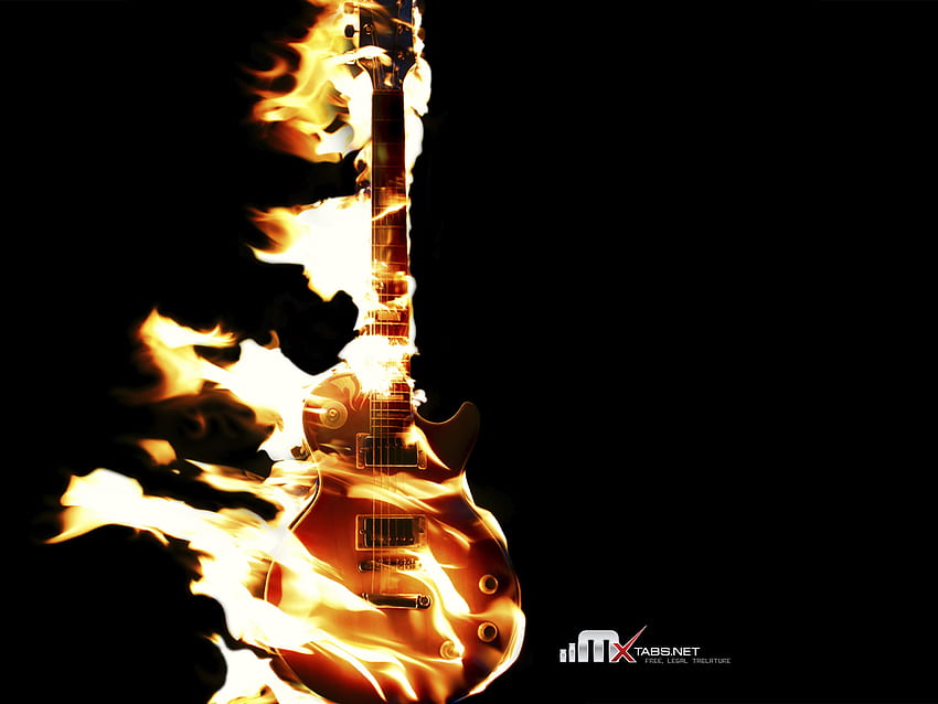 Gitarre in Flammen, Gitarre, Feuer HD-Hintergrundbild