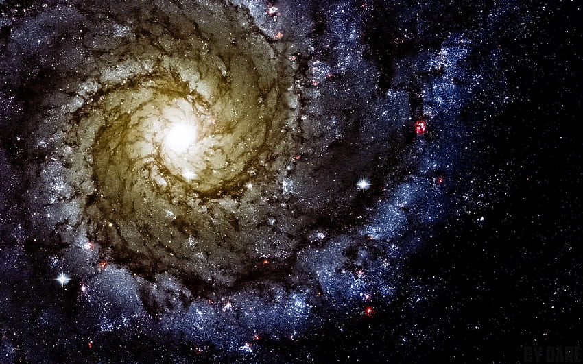 Cores do Hubble das galáxias das estrelas do espaço sideral. papel de parede HD