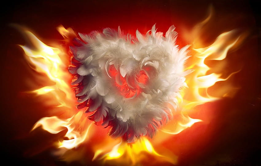 love, fire, flame, heart, fire, love, heart, flames, Valentines Day for , section настроения, Flame of Love HD wallpaper