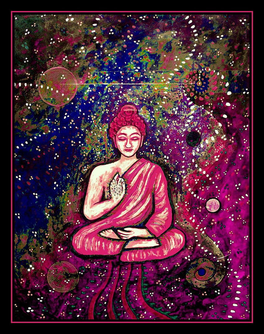 Trippy Buddha , Neon Buddha HD phone wallpaper