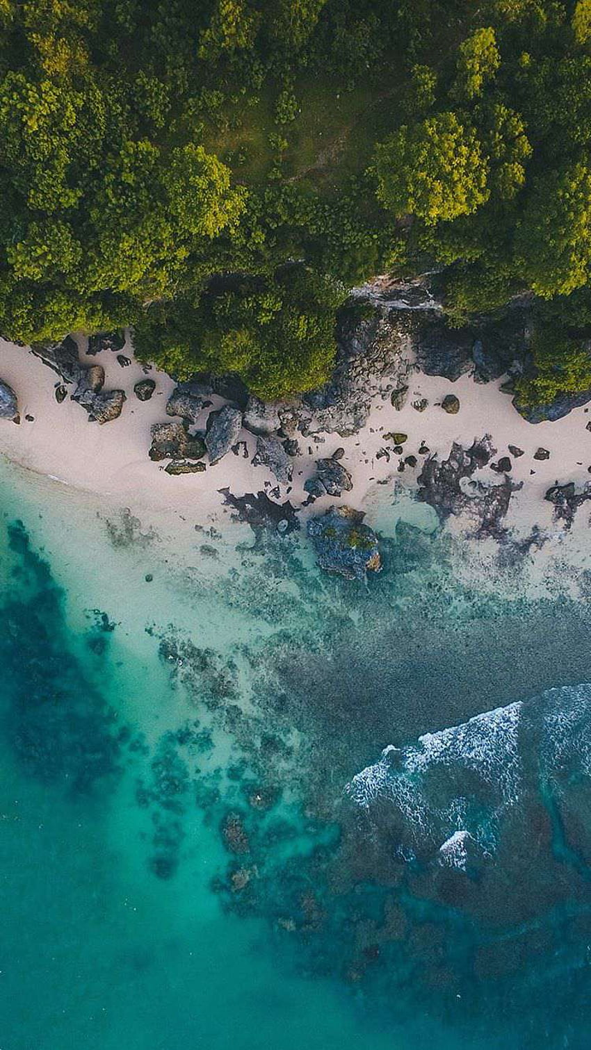 Widok z drona Natura Plaża Błękitny ocean IPhone - iPhone: iPhone Tapeta na telefon HD