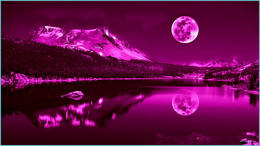 Sky, Clouds, Pink, Moon, Stars, Night - pink moon, Beautiful Purple Moon HD  wallpaper | Pxfuel