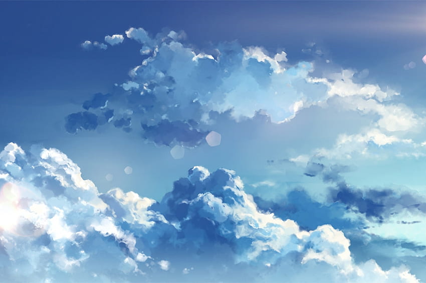 Chmury anime, niebo dla Chromebooka Pixel, estetyczne niebo anime Tapeta HD