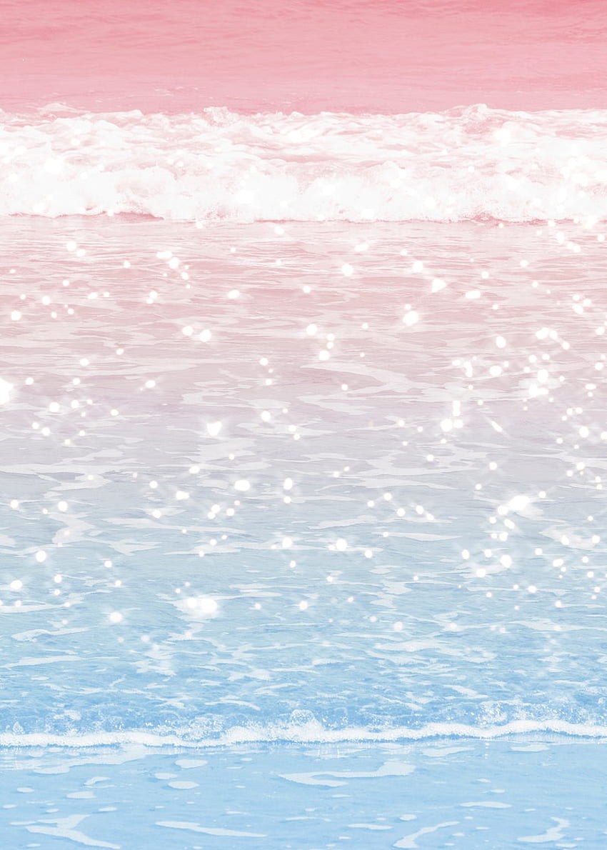 마법의 스파클 핑크 워터 & 스카이 배경 I 디자인. rawpixel, 반짝이는 바다 HD 전화 배경 화면