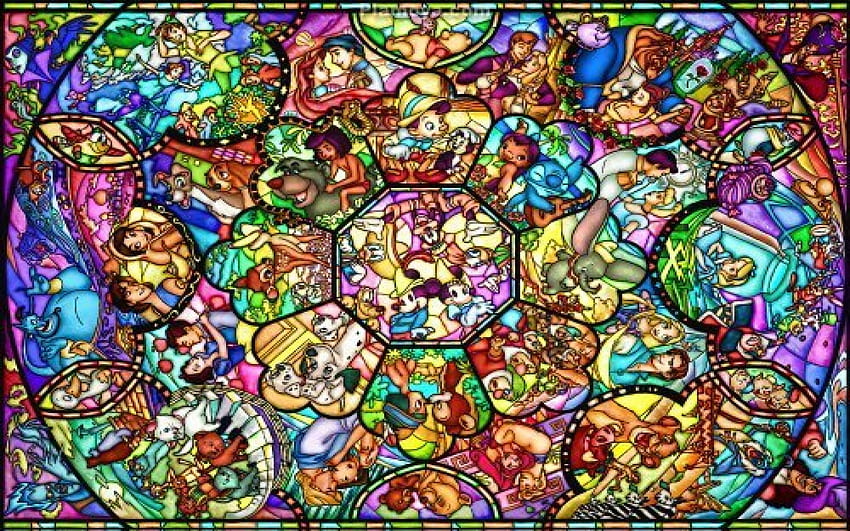 Disney Background - Disney Stained Glass Diamond Painting, Aesthetic Disney HD wallpaper