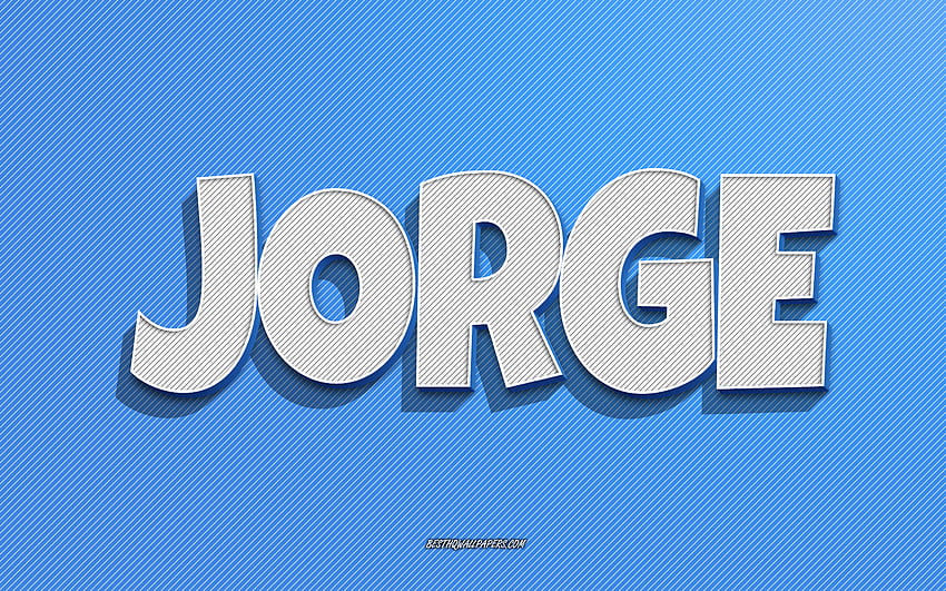 Jorge, blue lines background, with names, Jorge name, male names, Jorge greeting card, line art, with Jorge name HD wallpaper