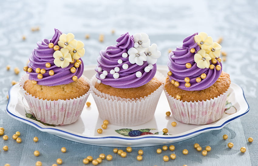 Food, Cream, Bakery Products, Baking, Cupcakes HD wallpaper