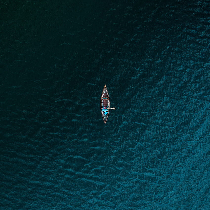 Ansicht von oben, Wasser, Minimalismus, Meer, Boot HD-Handy-Hintergrundbild
