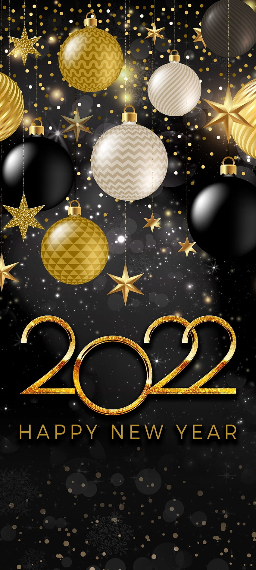 BlackGoldOrnament2022, Happy NewYear, art, Christmas, world, Luxury, festival HD phone wallpaper