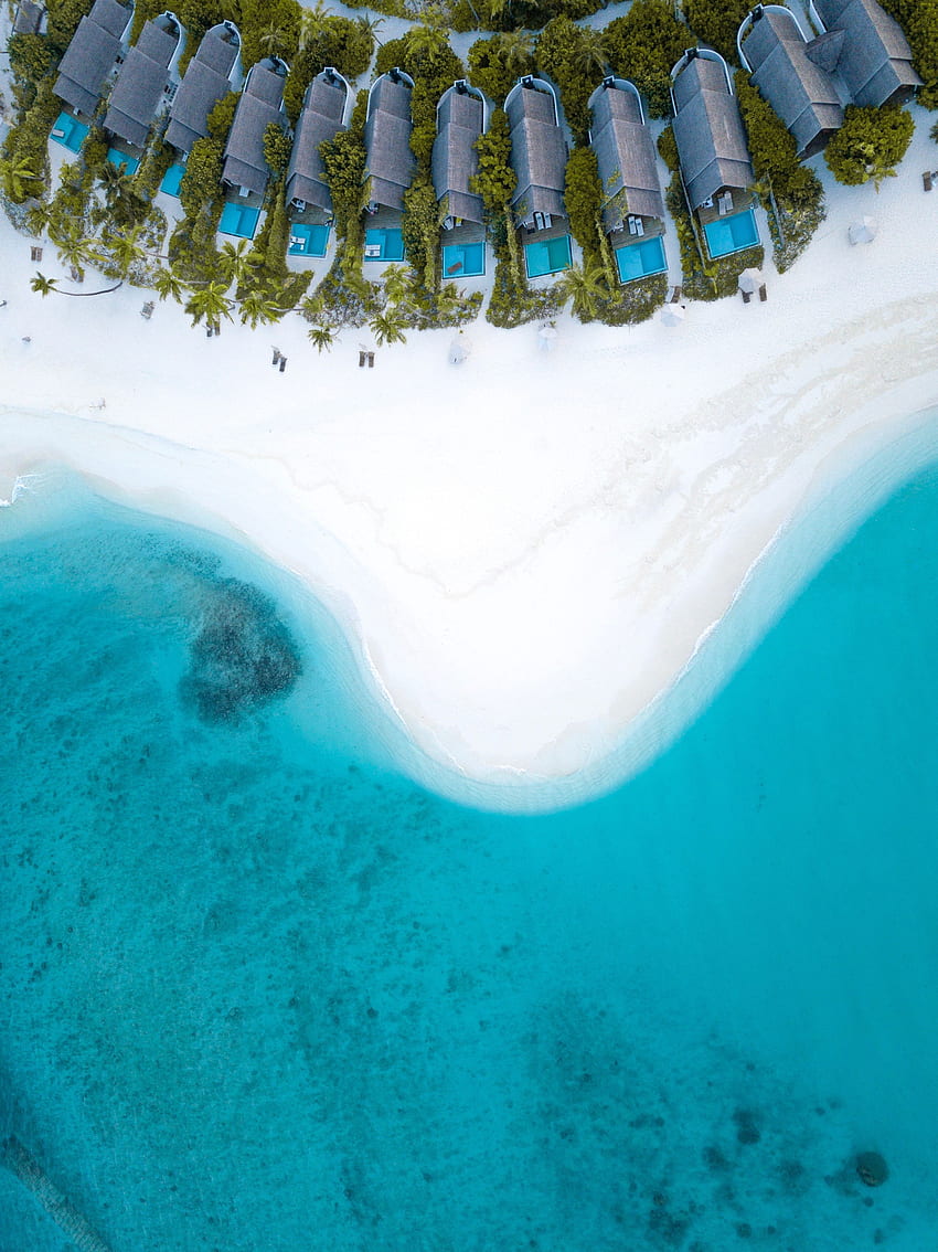 Natur, Strand, Sand, Blick von oben, Küste, Meer, Paradies, Malediven HD-Handy-Hintergrundbild