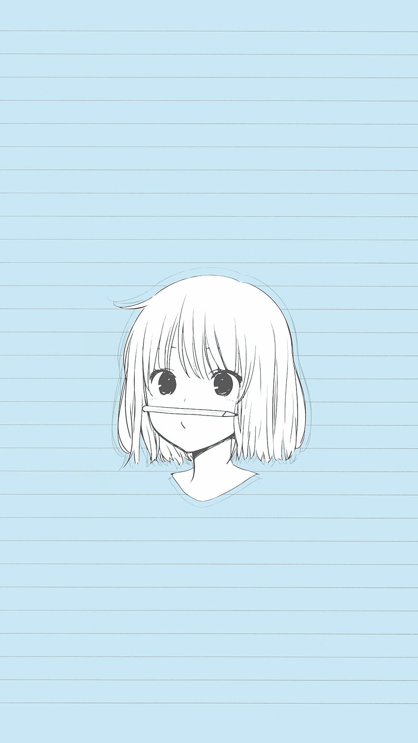 Encontré este lindo boceto y decidí convertirlo en mi nuevo teléfono: Anime, Girl Sketch fondo de pantalla del teléfono