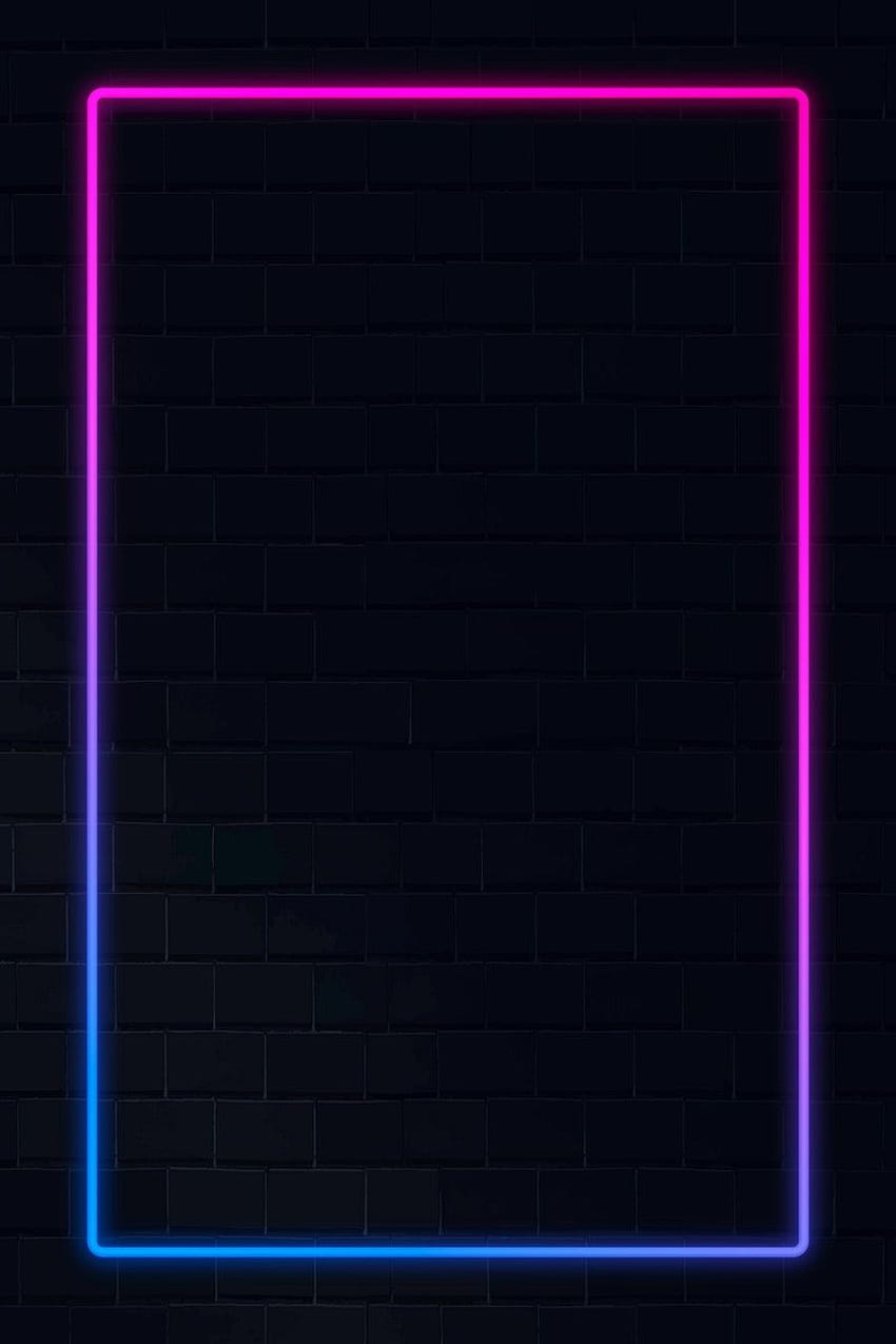 premium vector of Pink and blue neon frame neon frame on a dark background vector by Aum about neon frames, black brick wall, frame brick, background blue, and dark brick wall HD phone wallpaper