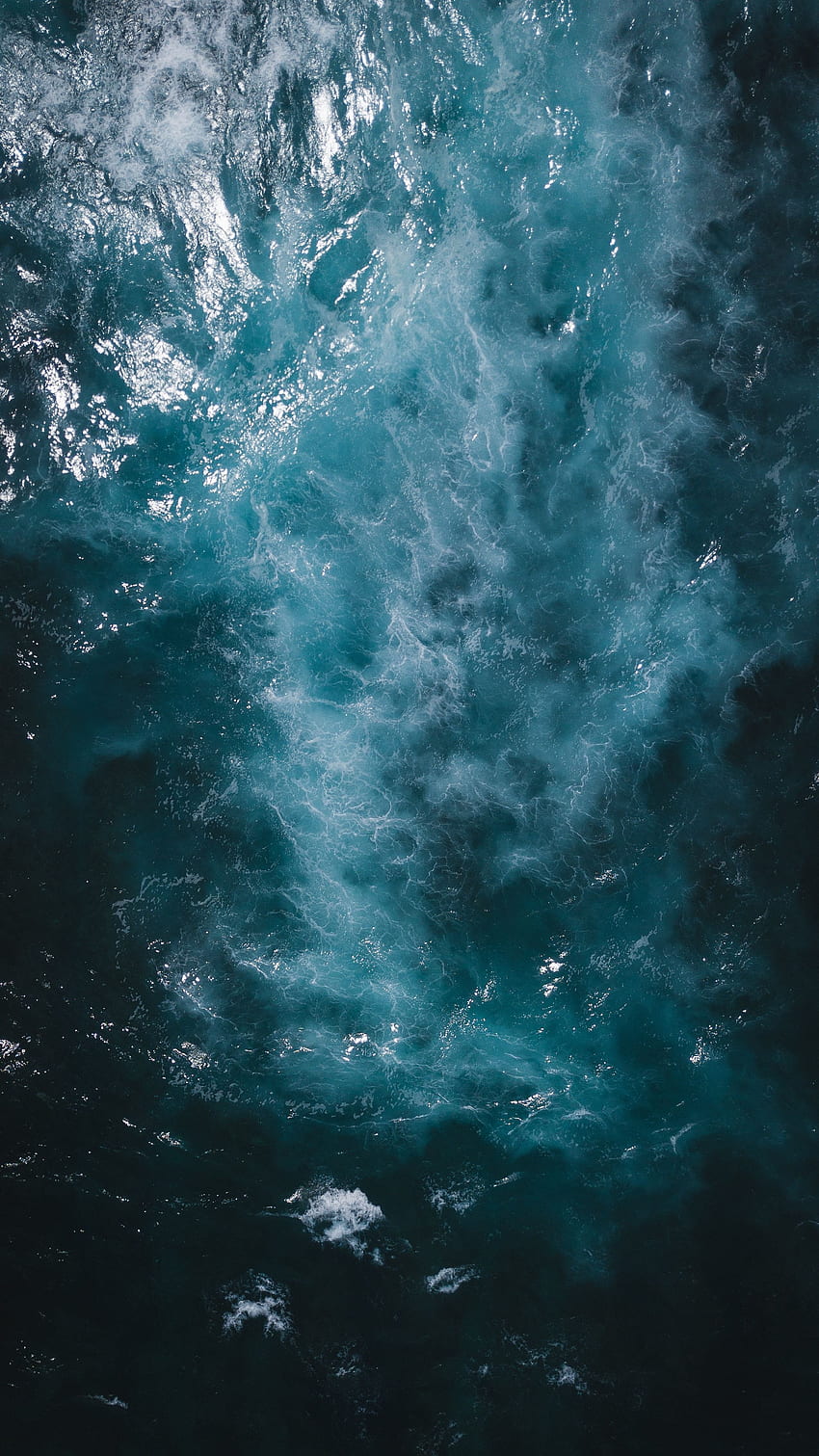 Nature, Water, Sea, Waves, View From Above, Ocean, Splash HD phone wallpaper