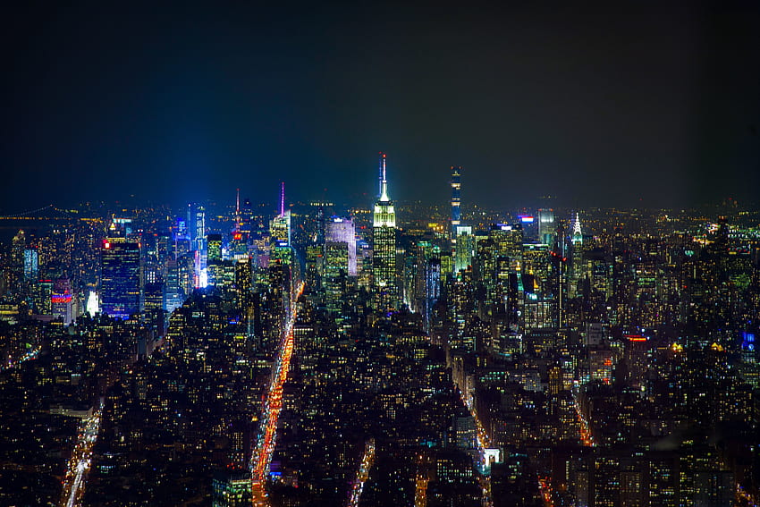 New York, buildings at night, cityscape HD wallpaper | Pxfuel