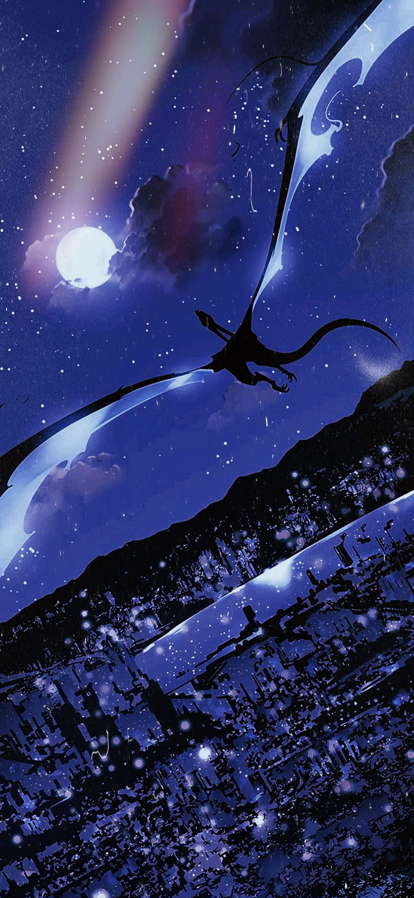 Solo Leveling, atmosphere, sky, anime_boy, dragon HD phone wallpaper