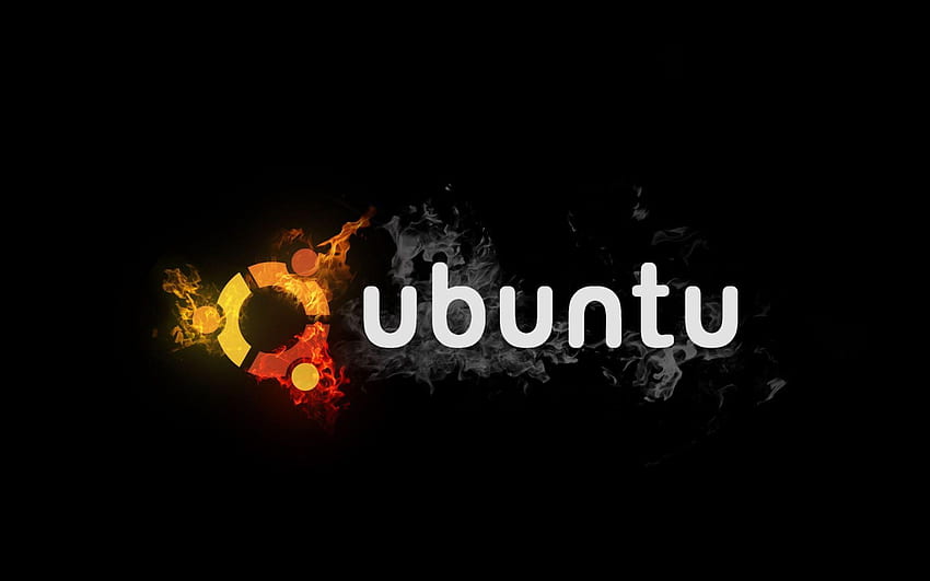 Ubuntu escuro, logotipo do Ubuntu papel de parede HD