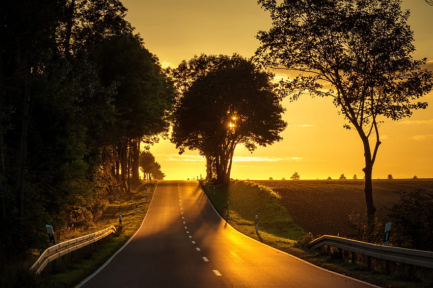 Road Sunset Back Light Resolution , , Background, and HD wallpaper