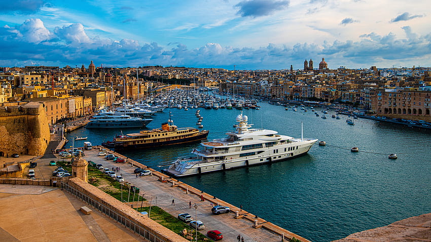 Port of Valletta Marsamuscetto Malta Grand Harbor Travel HD wallpaper