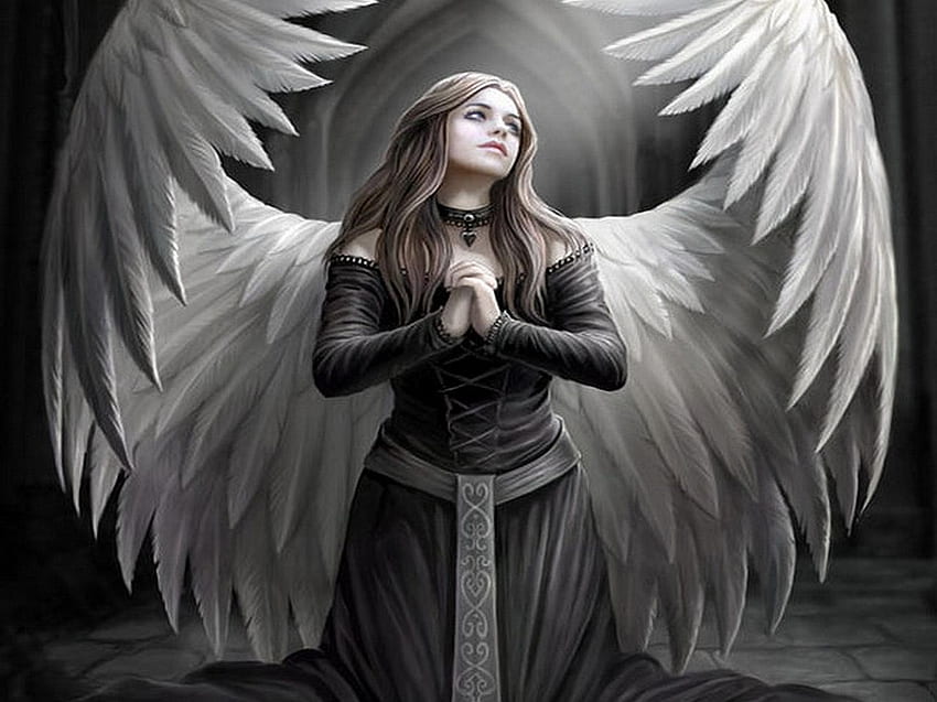 Women Angel, Female Dark Angel HD wallpaper