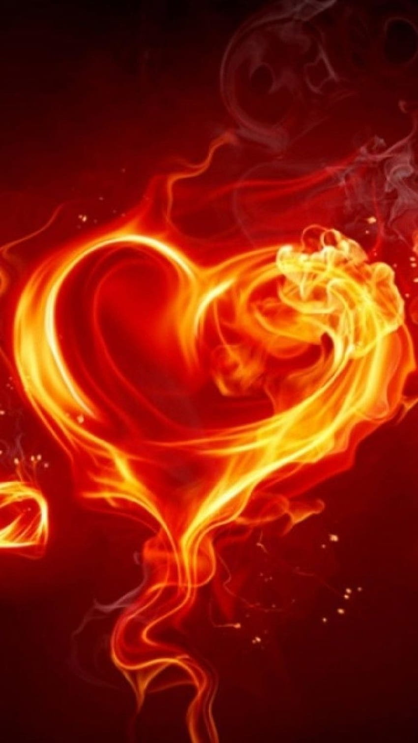 Animated Heart Fire Phone Mobile Fr HD phone wallpaper