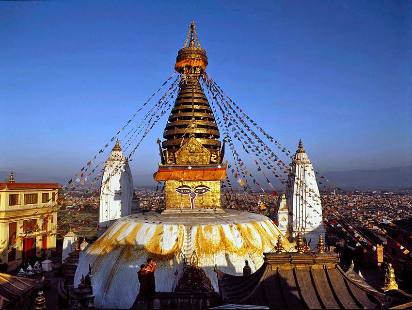 Храмът Swayambhunath Kathmandu Nepal [] за вашия мобилен телефон и таблет. Разгледайте Непал. Анапурна, Хималаите, Непал, град Непал HD тапет
