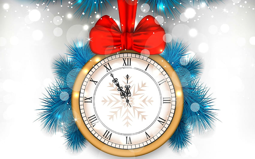 เที่ยงคืนปีใหม่ ฤดูหนาว วันหยุด แชมเปญ ปีใหม่ รักสี่ฤดู คริสต์มาส หิมะ ปี 2017 แว่นตา คริสต์มาสและปีใหม่ นาฬิกา วอลล์เปเปอร์ HD