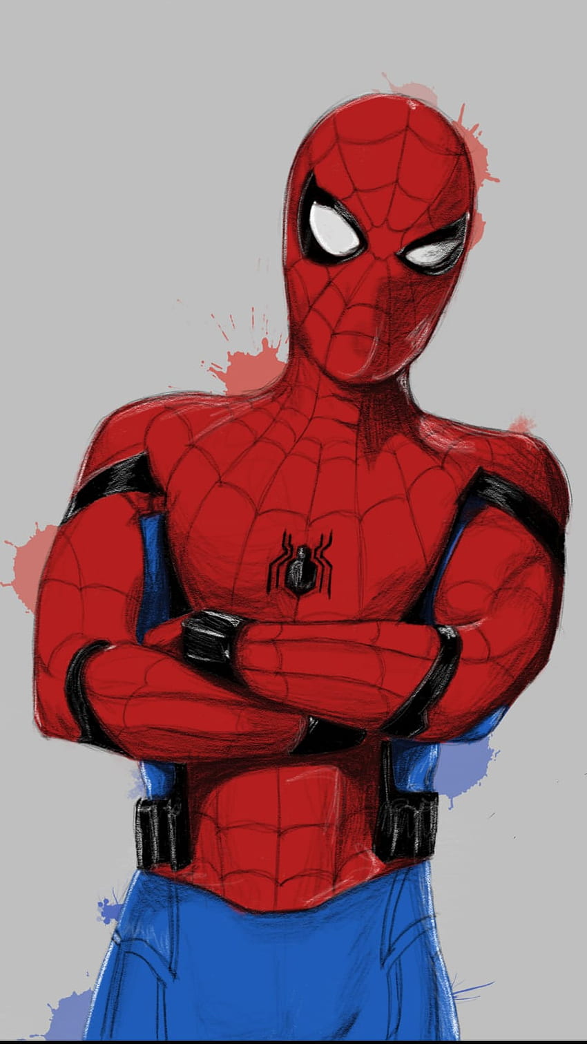 Spiderman Tom holland, paint, tom holland, Marvel HD phone wallpaper