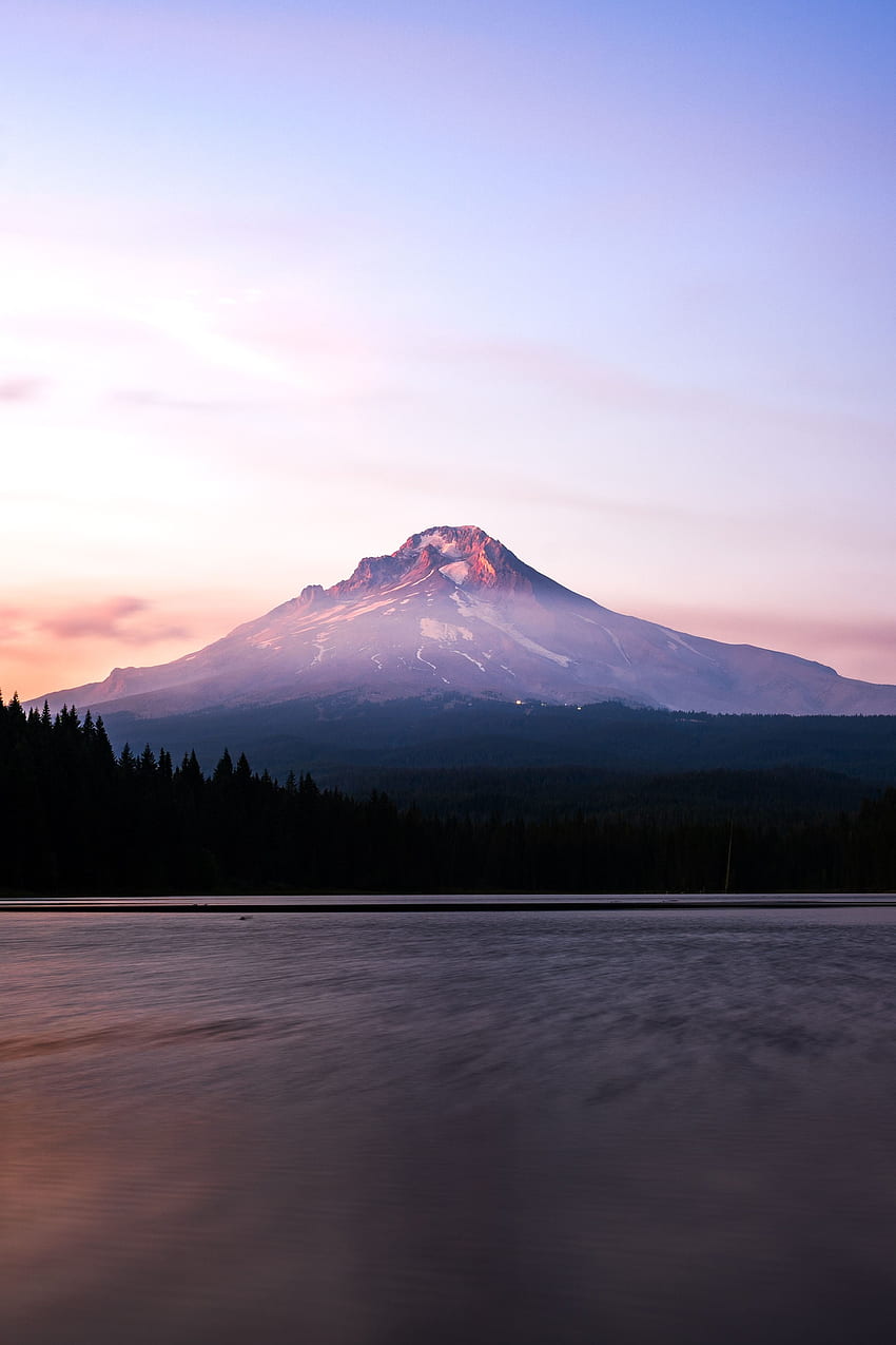 Landscape, Nature, Twilight, Mountain, Vertex, Top, Lake, Forest, Dusk HD phone wallpaper