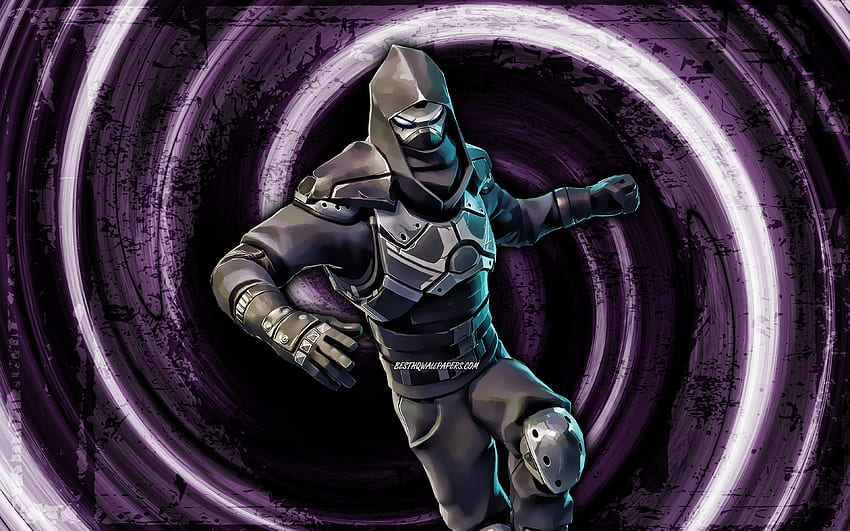 Enforcer, violet grunge background, Fortnite, vortex, Fortnite characters, Enforcer Skin, Fortnite Battle Royale, Enforcer Fortnite HD wallpaper