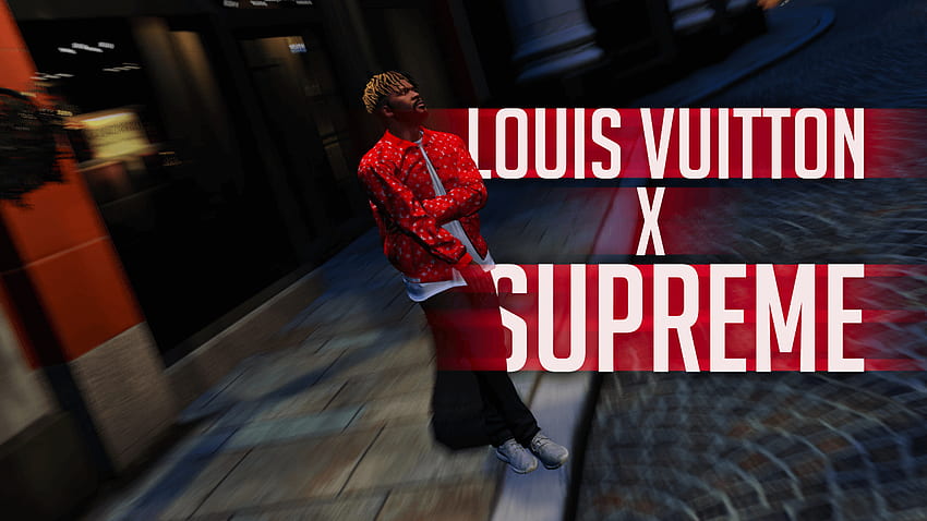 red supreme lv jacket