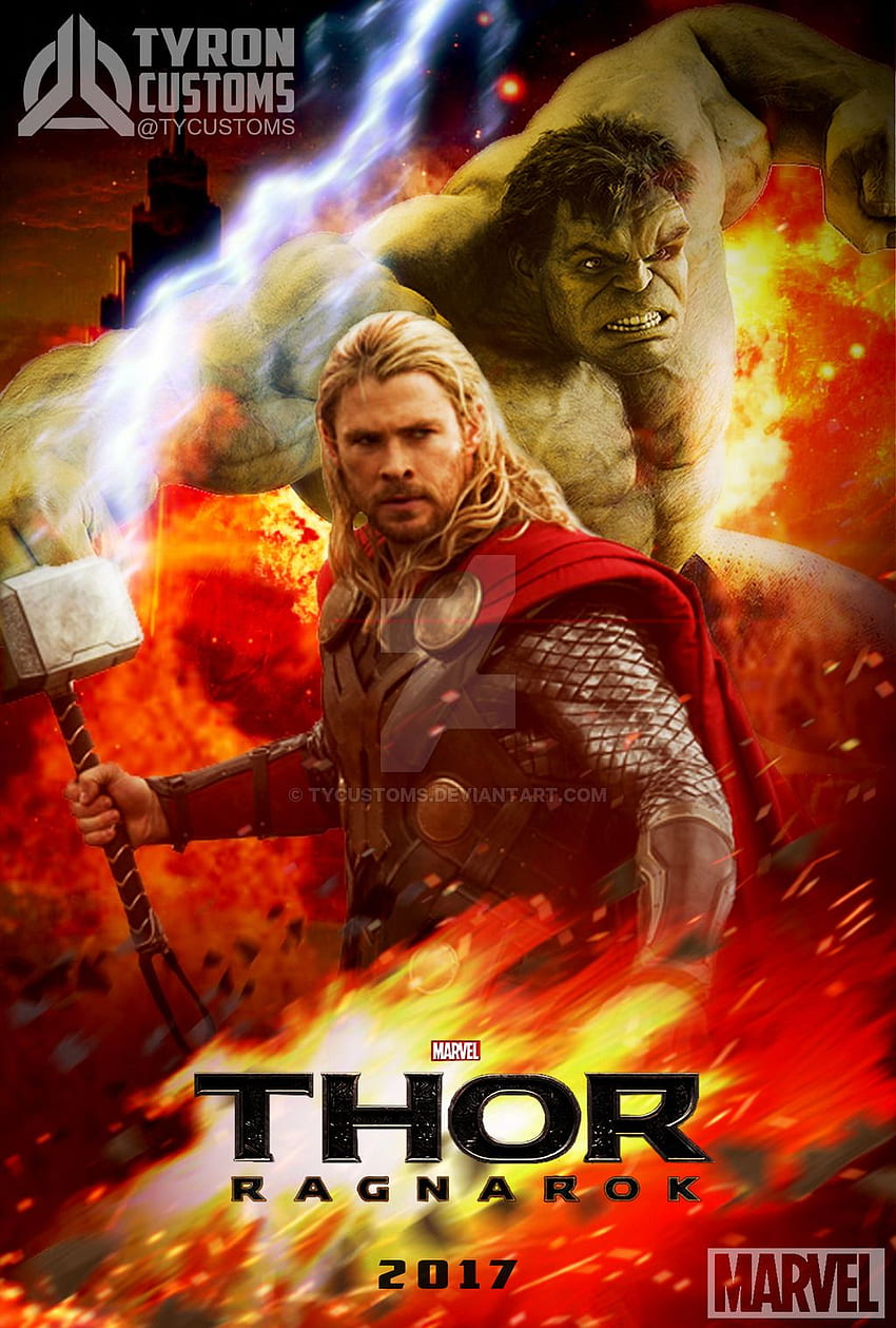 Thor Ragnarok 2017 W HULK, affiche du film Thor Ragnarok Fond d'écran de téléphone HD