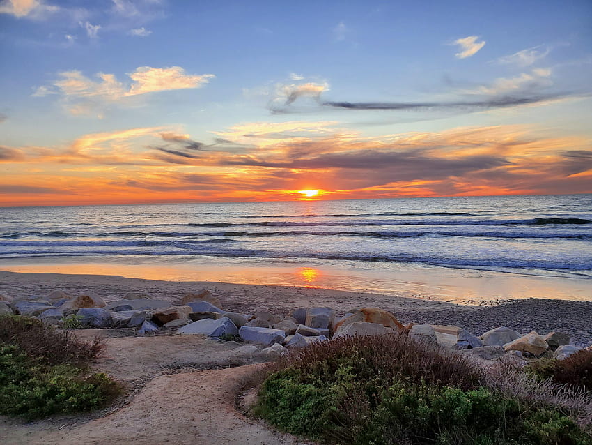 Torrey Pines Beach - La Jolla, CA, California Beach พระอาทิตย์ขึ้น วอลล์เปเปอร์ HD
