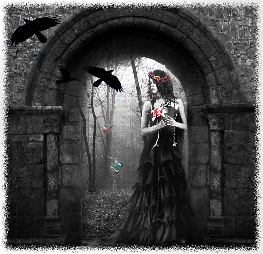 As The Colors Fade, gothic, black, gray, woman, dark, female HD ...