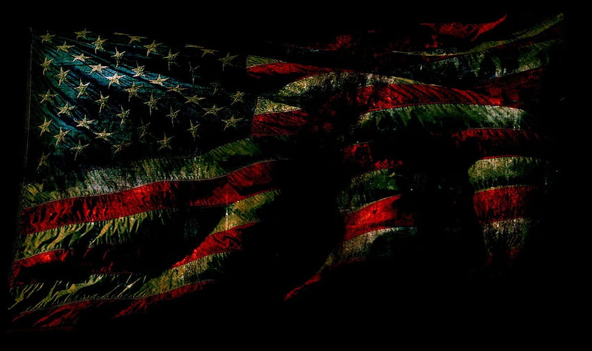 Bandeira americana preta, bandeira americana escura papel de parede HD