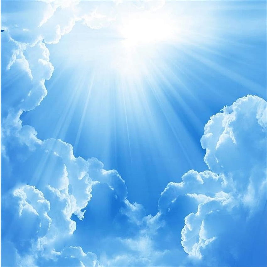 Синьо небе слънчево небе стенописи на тавана Пейзажни стенописи, 3D облак HD тапет за телефон