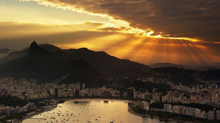 Beautiful Rio De Janeiro Panorama - Rio De Janeiro Evening - & Background,  Beautiful Panoramic HD wallpaper | Pxfuel